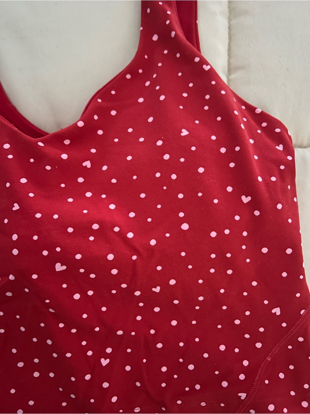 Lululemon Red Polka Dot Heart Crop Align Tank - Picture 2 of 4